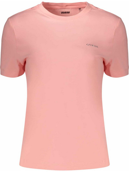 GUESS JEANS WOMEN'S SHORT SLEEVE T-SHIRT PINK Ροζ