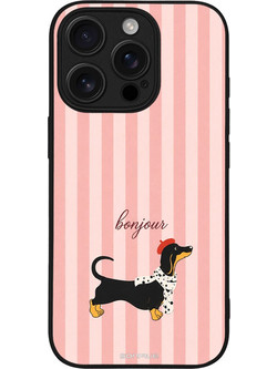 Sonique Stripe Stories Series Θήκη με Σχέδιο «Bonjour Puppy» (iPhone 16 Pro)