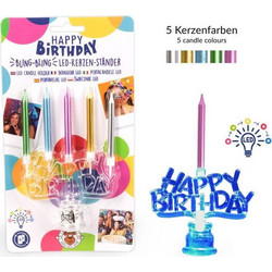 Trendhaus Κεριά Μεταλλικά με Βάση Happy Birthday BF (Σετ 4 κεριών)
