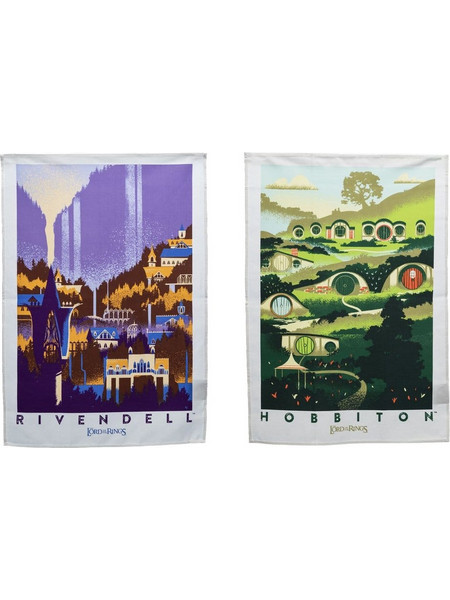 Lord of the Rings Tea Towel 2-Pack Rivendell & Hobbiton 70 cm