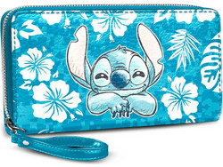 Karactermania Stitch Aloha Μεγάλο Γυναικείο Πορτοφόλι Μπλε 06649