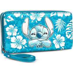 Karactermania Stitch Aloha Μεγάλο Γυναικείο Πορτοφόλι Μπλε 06649
