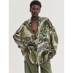 Hemithea Heather Γυναικείο Πουκάμισο Oversized Animal Print Khaki