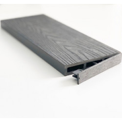 Τάπα περίφραξης WPC 3D wood 2 x 12εκ. - γκρι σκούρο