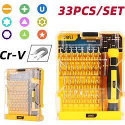 DELI 33-IN-1 PRECISION SCREWDRIVER SET YELLOW