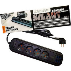 Πολύπριζο MOXOM MX-ST05 με 4 Πρίζες Ρεύματος 6 Θύρες USB και 2 Θύρες Type C 3.4Α 2m - Μαύρο
