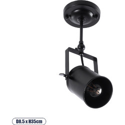 GLOBOSTAR(R) HOLLYWOOD 01153 Vintage Φωτιστικό Οροφής με Ντουί 1 x E27 AC 220-240V IP20 - Μαύρο - Μ8.5 x Π8.5 x Υ35cm