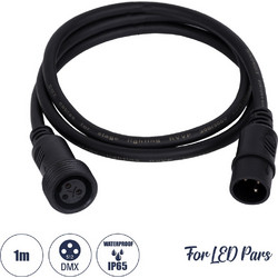 GloboStar(R) 51171 Καλώδιο 3PIN DMX512 1 Μέτρο από Female XLR σε Male XLR Τερματισμένο Αδιάβροχο IP65 Μ100cm - Μαύρο