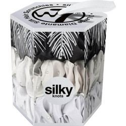 HAIR SCRUNCHIES W7 SILKY KNOTS SILVER GIFT SET (3ΤΜΧ)