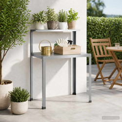 Τραπέζι φύτευσης 60 x 50 x 104 cm Γαλβανισμένος Χάλυβας Ασημί 8014916