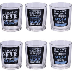 Galileo Σετ 6 ποτήρια νερού από γυαλί 270 ml Si scrive si legge 5915460