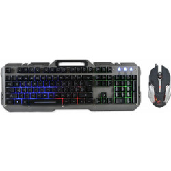 Rebeltec Interceptor Silver Σετ Gaming Πληκτρολόγιο RGB