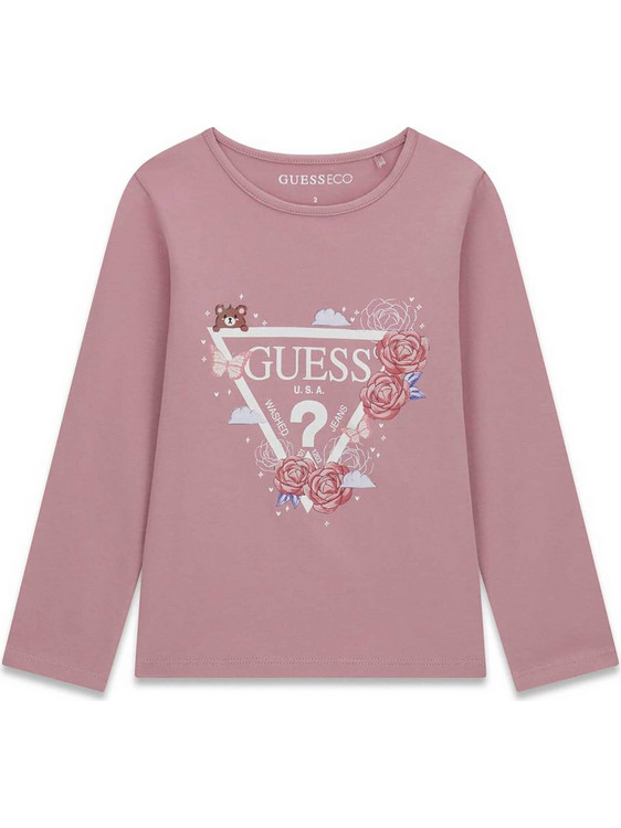 Guess Παιδικό T-Shirt Μακρυμάνικο Ροζ K6YI24K3732-A61B