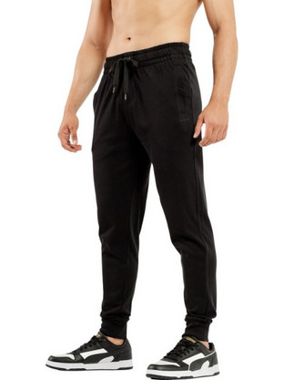 BE:NATION Logo Elastic Hem Pant Ανδρικό Παντελόνι Φόρμας με Λάστιχο Μαύρο