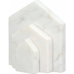 Βιβλιοθήκη Σπίτι Μαρμάρινο Μπεζ Λευκό 11X5X12Cm 11X5X12Cm