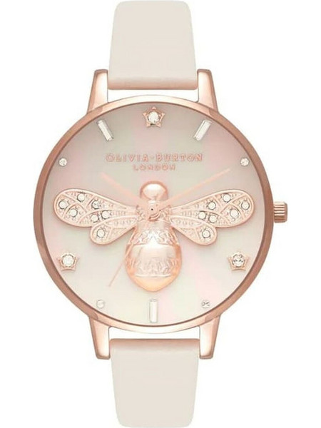Olivia Burton Γυναικείο Ρολόι με Λευκό Δερμάτινο Λουράκι OB16GB10