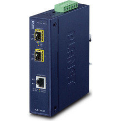 Converter Planet IP30 10/100/1000T to 2-Port 100/1000X SFP Gbit Conv