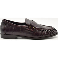 Loafers Γυναικεία παπούτσια LODI σε μπορντό δέρμα με ανάγλυφη croco effect υφή A-ANABEL-C2