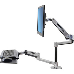Ergotron WorkFit-LX Βάση Γραφείου Οθόνης έως 42" με Βραχίονα Ασημί