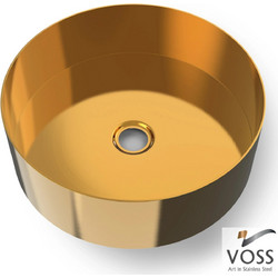 Voss Milo Επικαθήμενος Νιπτήρας Μπάνιου Στρογγυλός Inox 40cm Χρυσός 519-V1040-211