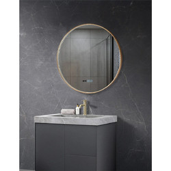 MIRROR LED WITH ALUM.FRAME 80Φ GOLD