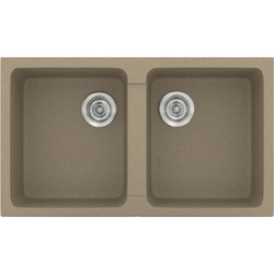 Sanitec Classic 334 Ένθετος Νεροχύτης Γρανίτη Ματ Granite Taupe 86x50cm
