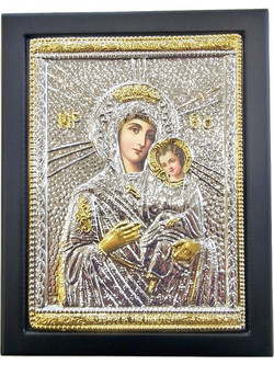 Ασημένια Εικόνα 925 Παναγία Τήνου 19x24cm Black
