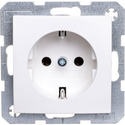 SCHUKO soc. out. S.1/B.3/B.7, p. white, matt, plastic