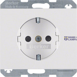 SCHUKO Socket outlet enhanced contact protection, K.1, Polar White glossy