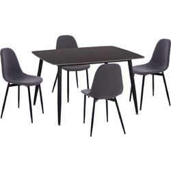 ΣΕΤ ΤΡΑΠΕΖΑΡΙΑΣ 5ΤΜΧ RAVEN HM21068.02 ΚΕΡΑΜΙΚΟ TOP ΜΑΥΡΟ ΜΑΡΜΑΡΟ-ΓΚΡΙ ΥΦΑΣΜΑ (1 τεμ.)