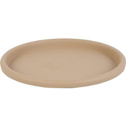 Πιατέλα Στρόγγυλη Μεταλλική Μπέζ 33.5x33.5x2.5cm