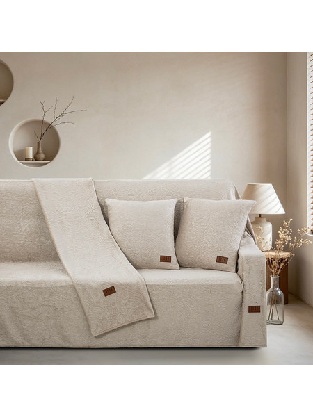Σετ Ριχτάρι 2 Τμχ Sienna Art 8673 (180x250εκ + 180x300εκ) Μπεζ