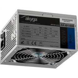 Akyga AK-B1-600 Power Supply Unit 600W 20+4 Pin ATX, Gray