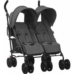 vidaXL 10236 Καρότσι για Δίδυμα Black