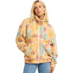 Billabong First Light Γυναικεία Ζακέτα Sherpa με Φερμουάρ Λευκή