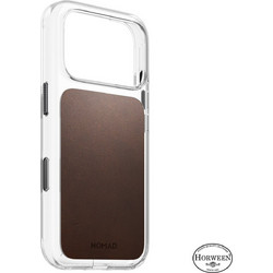 Nomad Clear Leather Case MagSafe Horween Rustic Brown (iPhone 18 Pro / 17 Pro)