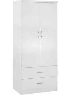 HomeMarkt Δίφυλλη Ντουλάπα Ρούχων Λευκή 80x42.5x180.5cm HM338.05