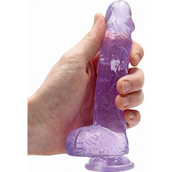 Shots Real Rock Ρεαλιστικό Dildo με Βεντούζα & Όρχεις 15cm Μωβ