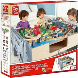 Hape Railway Train Σετ Παιχνιδιού Μεγάλος Σιδηρόδρομος E3766