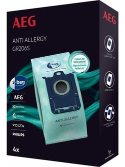 AEG GR206S Σακούλες Σκούπας 4τμχ Συμβατές με Σκούπα AEG
