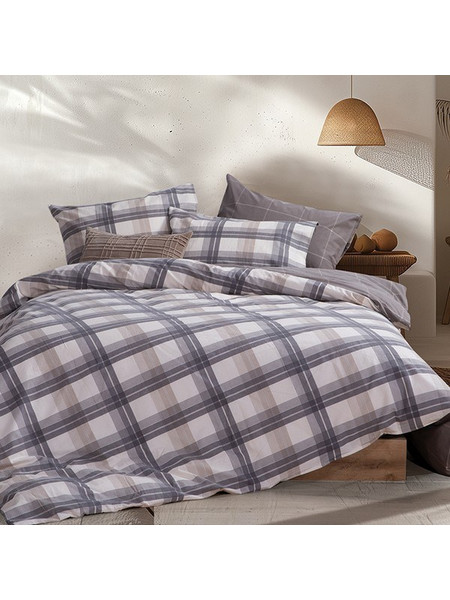 Σετ Παπλωματοθήκη Charlie Grey 240x230 Υπέρδιπλη Nef-Nef Homeware