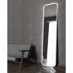 Καθρέπτης Επιδαπέδιος με Led Project Mirrors Iron Floor Curved Ματ Λευκό 50x200cm IRON FLOOR CURVED 50X200 WHITE + LED