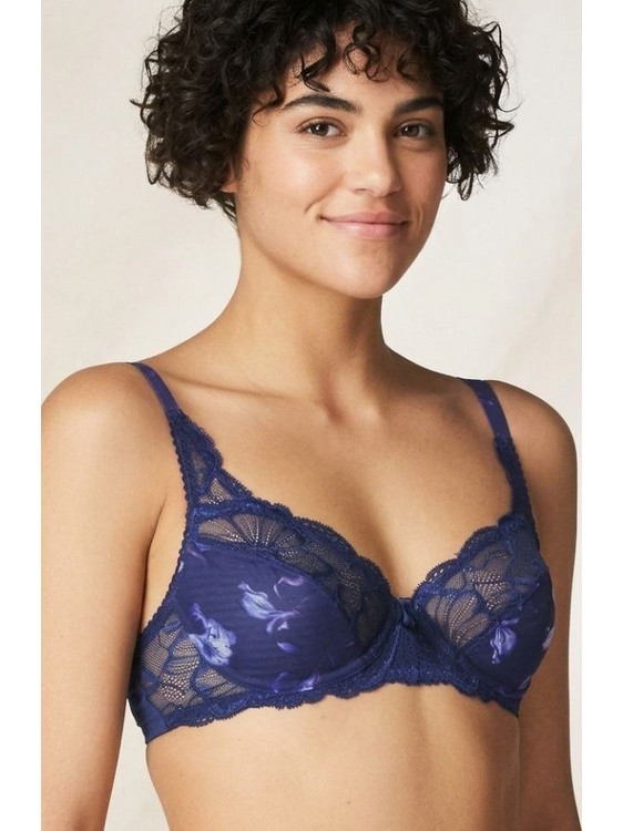 Triumph Mon Amour Spotlight Σουτιέν με Μπανέλα Μπλε Floral