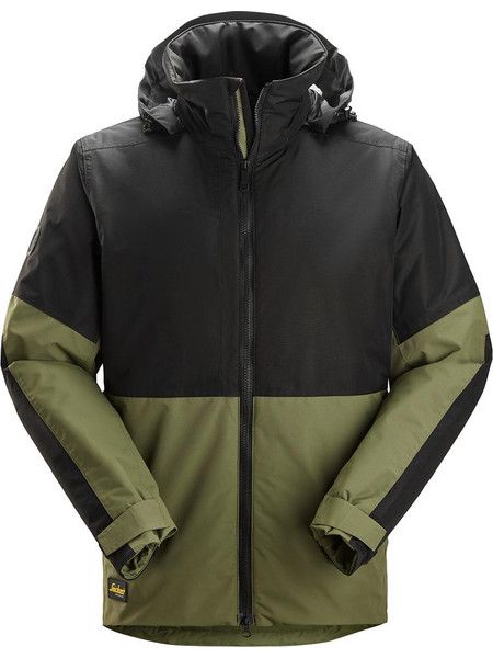 Μπουφάν Ψύχους 1104 AllroundWork Waterproof Snickers Khaki Green - Black - 3104