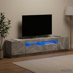 vidaXL Ντουλάπα LED Τηλεόρασης HOORN 3 τμχ. Γκρι Σκυροδέματος