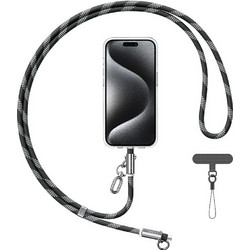 USAMS SJ745 Phone lanyard with USB-C / USB-C charging cable 60W 1.2m black