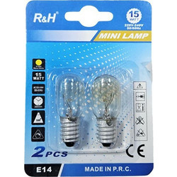 R&H Λάμπες Φούρνου E14 15W 300 Σετ 2 Τεμαχίων Mini Lamp - Oven Bulbs E14 15W 300 Set of 2 Pieces-0114095-194769