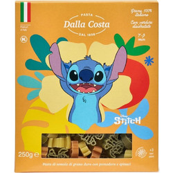 Παιδικά Τρίχρωμα Ζυμαρικά Disney Stitch με Ντομάτα & Σπανάκι Dalla Costa 250g