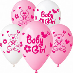 12" Μπαλόνι Baby Girl Aρκουδάκι (25 τεμ)