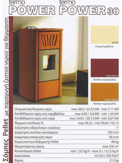 Cola Termo Power 30 Σόμπα Pellet Καλοριφέρ 28.4kW